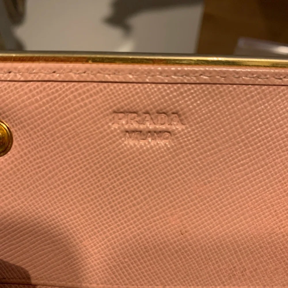 PRADA Pink Saffiano Lux Leather Metal Bar Flap Continental Wallet - Picture 5 of 8
